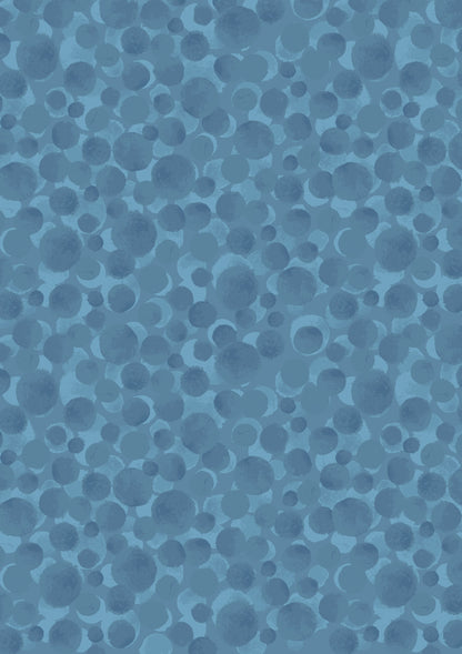 Lewis & Irene Bumbleberries Blenders Fabric Collection Metallic Blue Mermaid Tail BB150