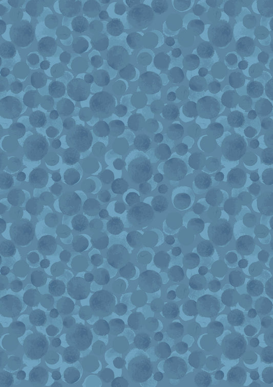 Lewis & Irene Bumbleberries Blenders Fabric Collection Metallic Blue Mermaid Tail BB150