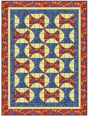 Fabric Cafe Spools Quilt Pattern (uses only 3YDS of fabric) Finished Size 44”x59”