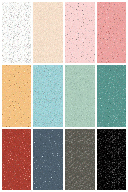 Poppie Cotton Country Confetti Blenders Fabric Collection Country Confetti on Blue Ribbon - Dark Blue CC20186