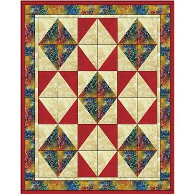 Fabric Cafe Diamond Dust Quilt Pattern (uses only 3YDS of fabric) Finished Size 46”x58”