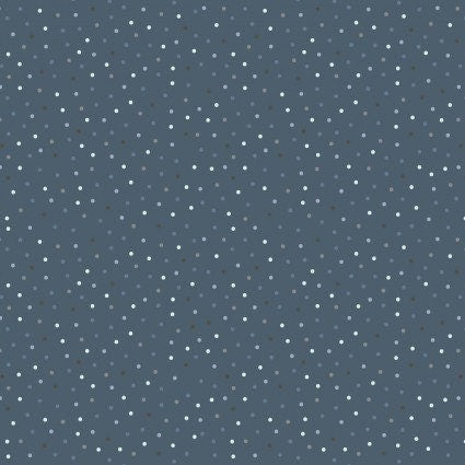 Poppie Cotton Country Confetti Blenders Fabric Collection Country Confetti on Blue Ribbon - Dark Blue CC20186