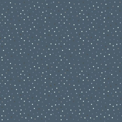 Poppie Cotton Country Confetti Blenders Fabric Collection Country Confetti on Blue Ribbon - Dark Blue CC20186