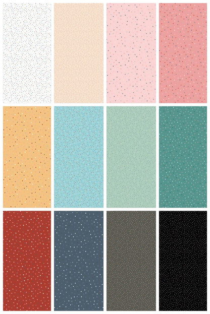 Poppie Cotton Country Confetti Blenders Fabric Collection Country Confetti on Black Licorice Premium 100% Cotton Fabrics
