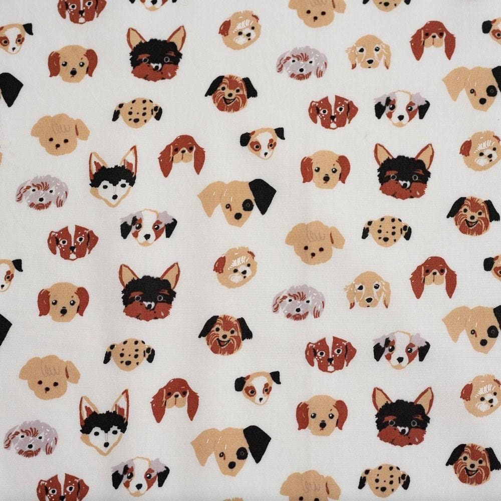 Birch Fabric Dog Park Organic Cotton Fabric Collection Doggie Dots on Cream QSQ100% Organic Cotton