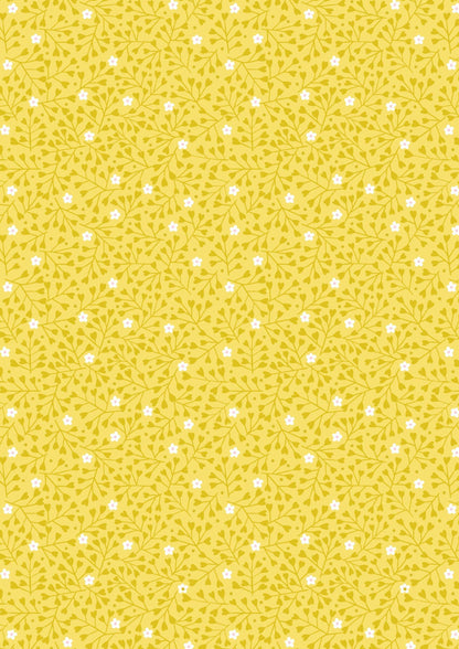 Lewis & Irene Spring Treats Fabric Collection Mini Heart Floral on Yellow Premium 100% Cotton Quilt Shop Quality Fabrics