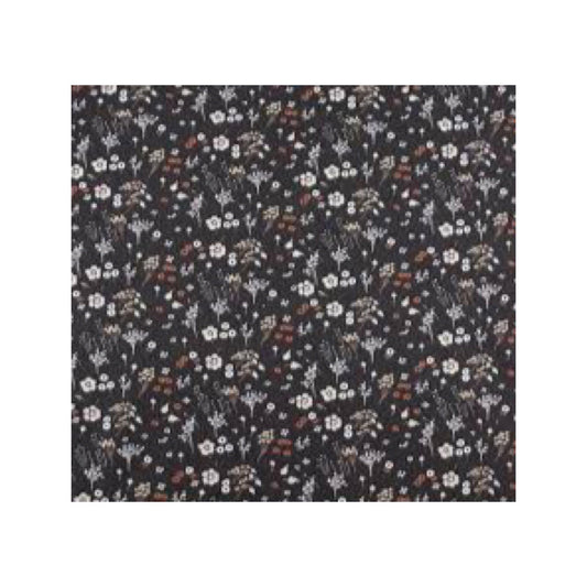 Birch Fabric Dog Park Organic Cotton Fabric Collection Baby Farrah Floral on Soft Black QSQ100% Organic Cotton