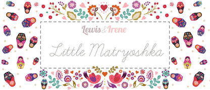 Lewis & Irene Little Matryoshka Fabric Collection Matryoshka Floral on Black A570.3