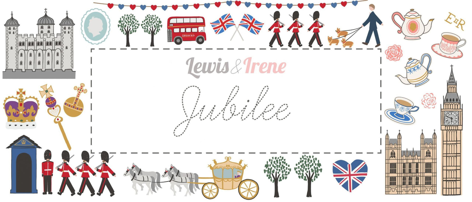 Lewis & Irene Jubilee Fabric Collection Union Jacks on Dark Blue A612.3