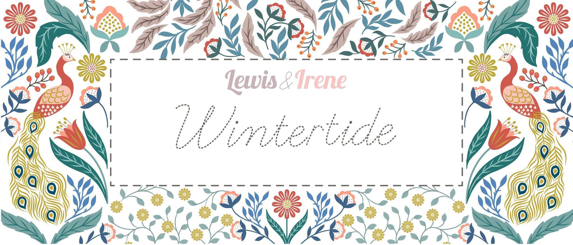 Lewis & Irene Wintertide Fabric Collection Metallic Copper Arts and Crafts on Cream Premium 100% Cotton Quilt Shop Quality Fabrics