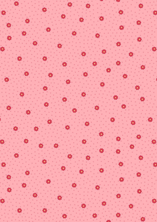 LAST BOLT! Lewis & Irene Little Matryoshka Fabric Collection Daisy Dots on Pink Premium 100% Cotton Quilt Shop Quality Fabrics