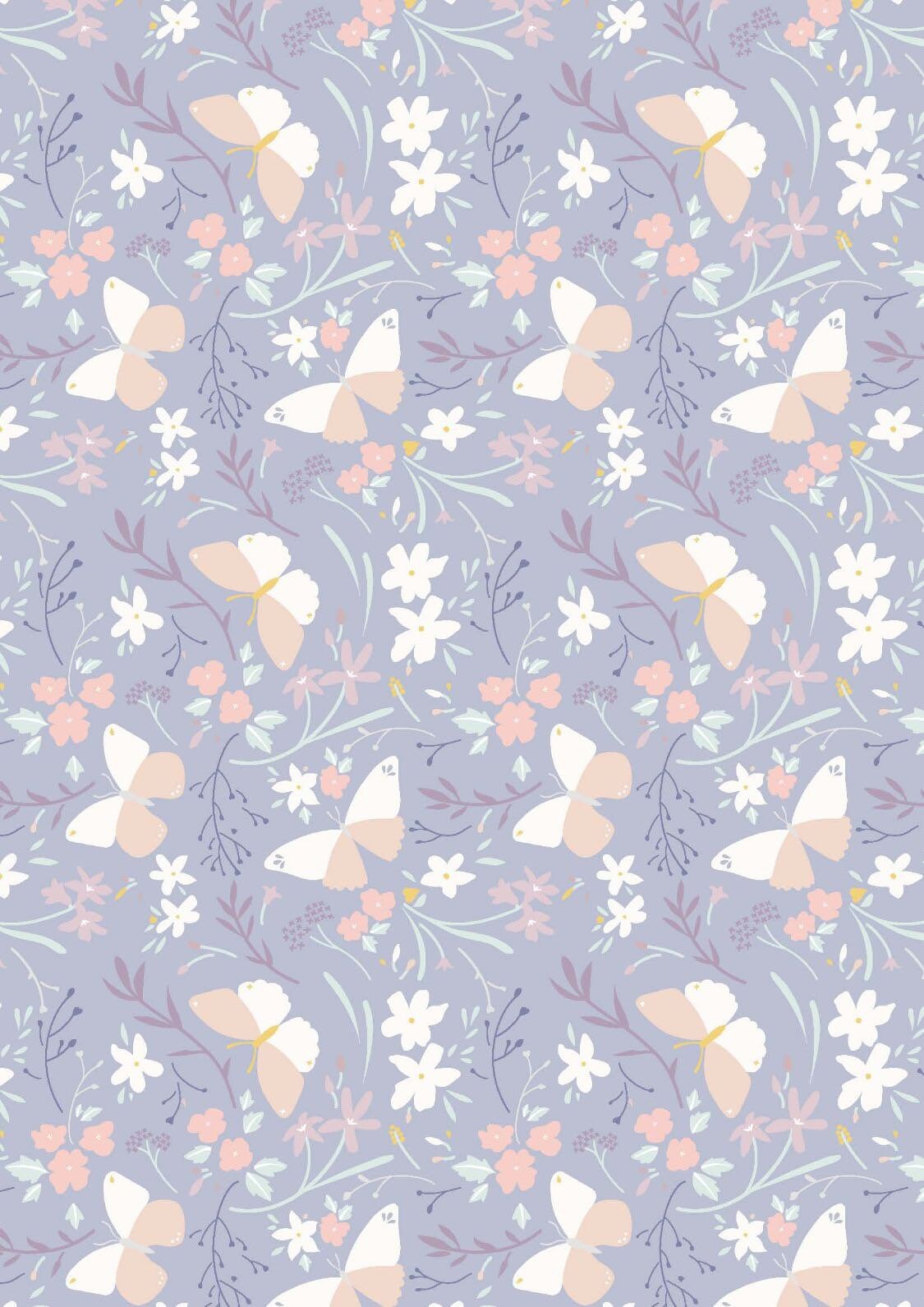 Lewis & Irene Heart of Summer Fabric Collection Butterfly Dance on Lilac Grey Premium 100% Cotton Quilt Shop Quality Fabrics
