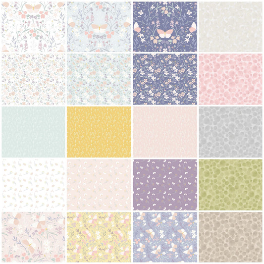 Lewis & Irene Heart of Summer Fabric Collection Butterfly Dance on Buttercup Yellow Premium 100% Cotton Quilt Shop Quality Fabrics