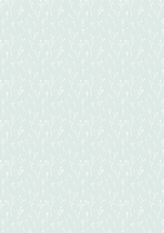 Lewis & Irene Heart of Summer Fabric Collection Scattered Seeds on Dark Duck Egg Blue Premium 100% Cotton Quilt Shop Quality Fabrics