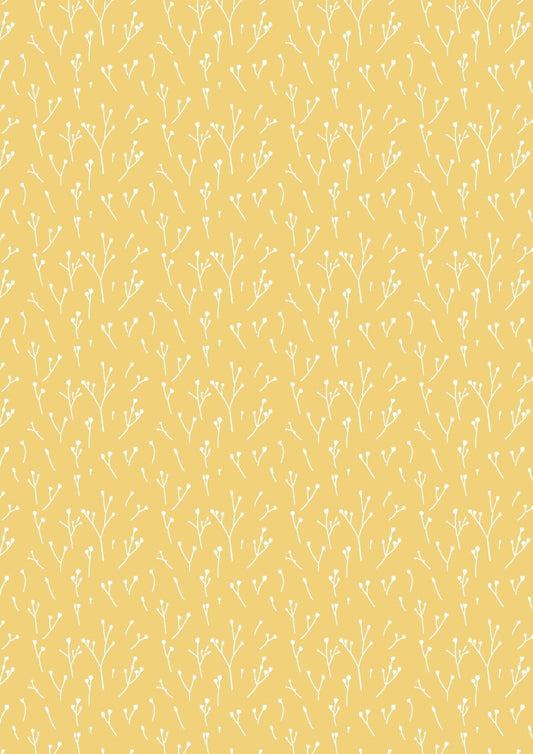 Lewis & Irene Heart of Summer Fabric Collection Scattered Seeds on Mustard Yellow Premium 100% Cotton Quilt Shop Quality Fabrics