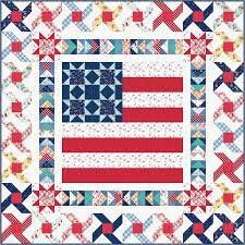 Kimberbell Charisma Horton Small Town America Quilt Kit Featuring Kimberbell Red, White & Bloom Fabrics Finished Size: 48"x48"