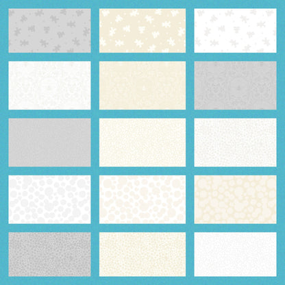 LAST BOLT! Lewis & Irene Tiny Tonals Fabric Collection Deconstructed Bumbleberries Cream on White Premium 100% Cotton Fabrics