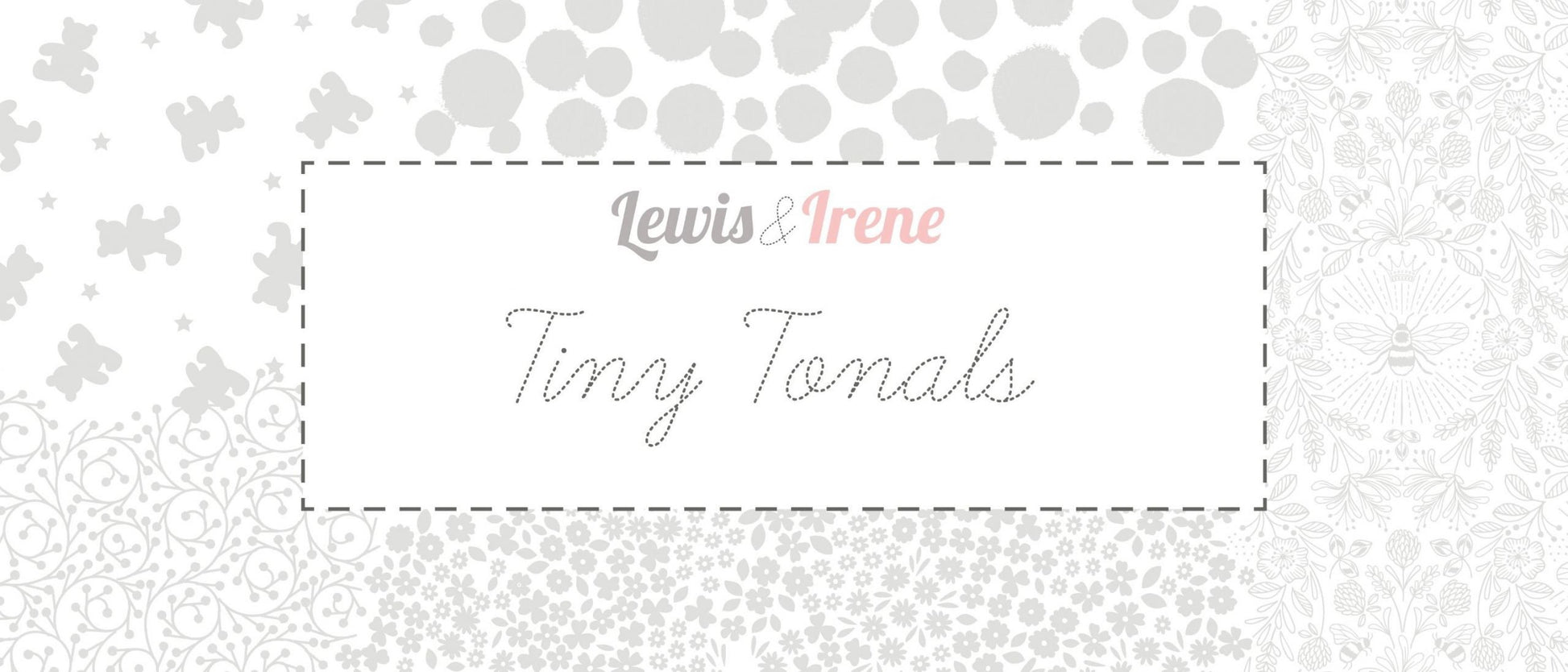 Lewis & Irene Tiny Tonals Fabric Collection Bears Cream on Cream Premium 100% Cotton Quilt Shop Quality Fabrics