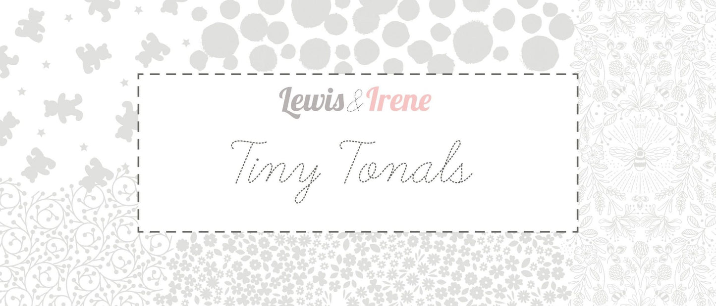 Lewis & Irene Tiny Tonals Fabric Collection Floral Garden White on White TT10.1 Authentic Premium 100% Cotton Fabrics