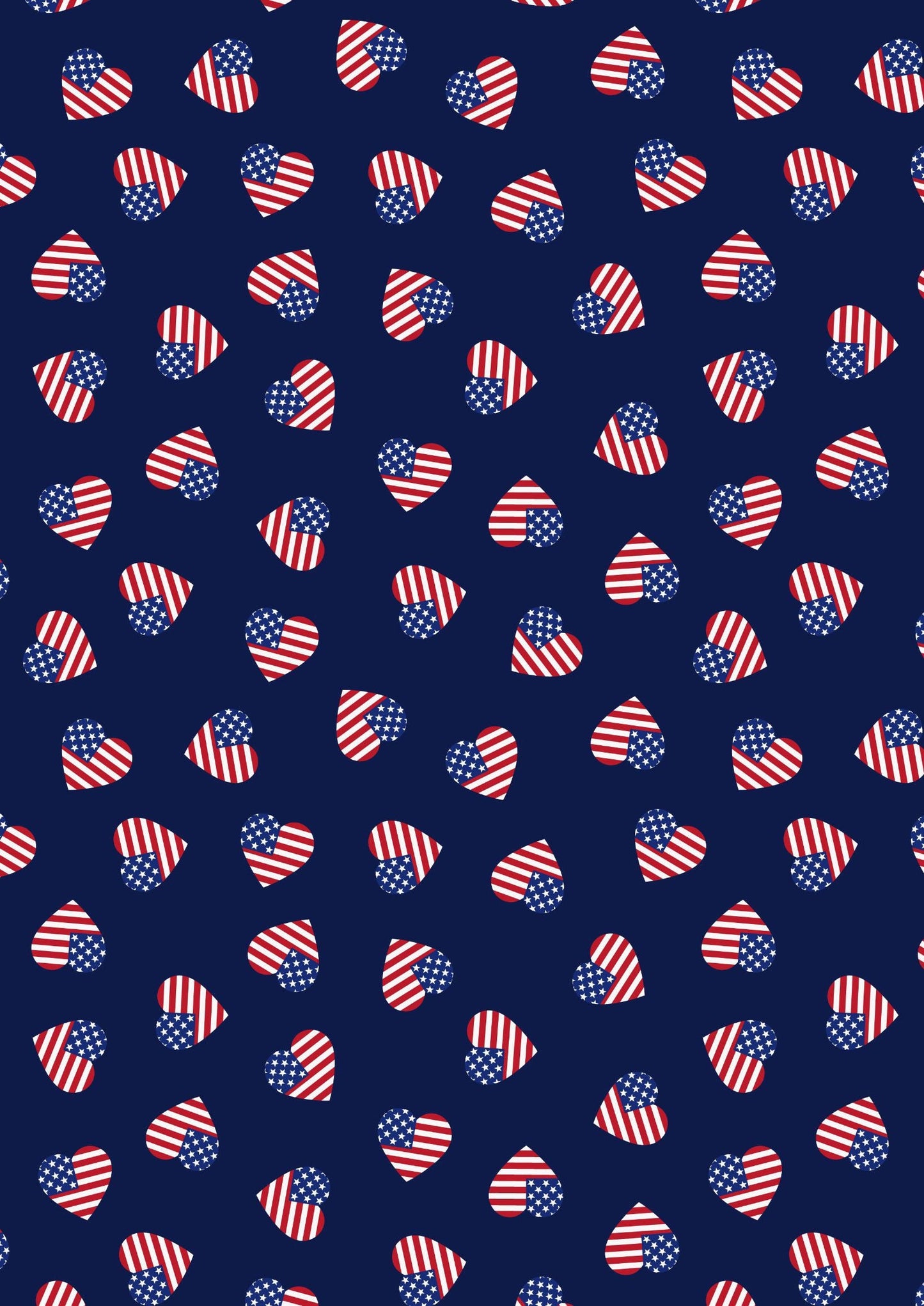 Lewis & Irene Americana Fabric Collection American Hearts on Dark Blue Authentic Premium 100% Cotton Quilt Shop Quality Fabrics