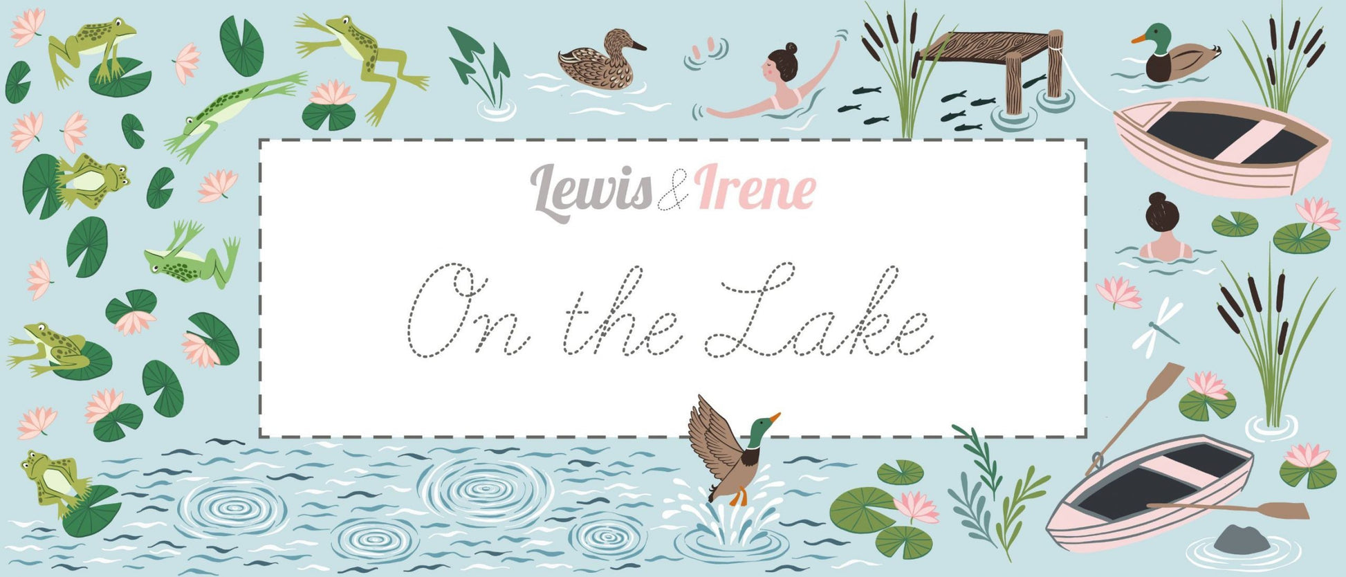 Lewis & Irene On The Lake Fabric Collection Lake Ripples on Light Blue Authentic Premium 100% Cotton Fabrics