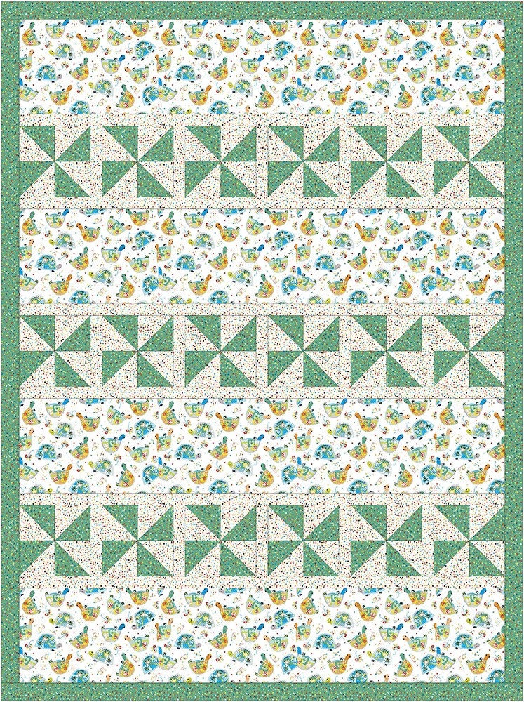 Fabric Cafe Suite Times Quilt Pattern (uses only 3YDS of fabric) Finished Size 44”x59”