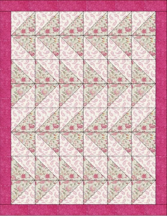 Fabric Cafe Dancing Geese Quilt Pattern (uses only 3YDS of fabric) Finished Size 46”x58”