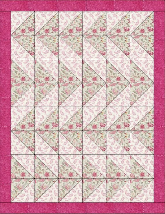 Fabric Cafe Dancing Geese Quilt Pattern (uses only 3YDS of fabric) Finished Size 46”x58”