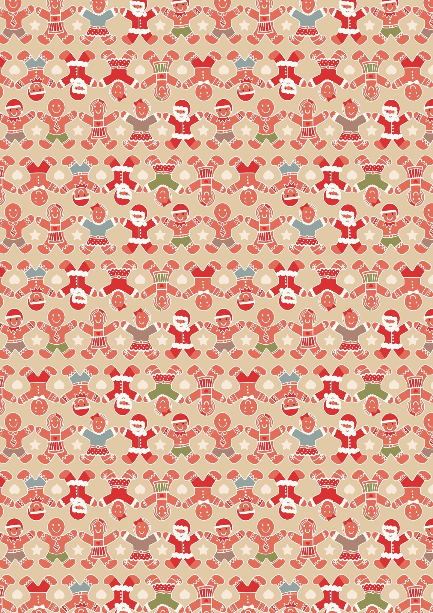Lewis & Irene Gingerbread Season Fabric Collection Gingerbread People on Butterscotch C87.2
