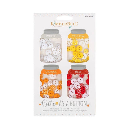 Kimberbell Cute as a Button Buttons (White, Yellow, Orange, Red)