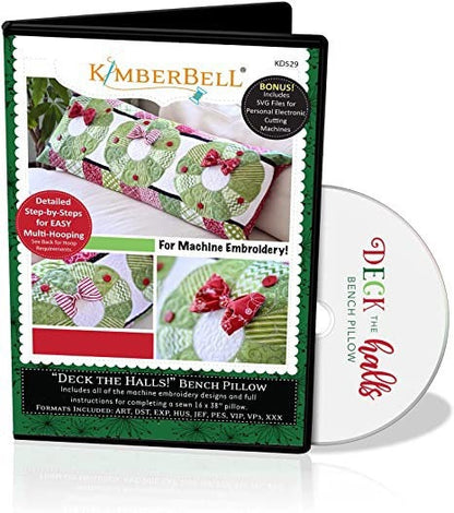 LAST ONE!! Kimberbell Deck The Halls Bench Pillow Collection Fabric & Embellishment Kit (Backing Included)