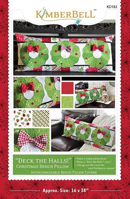 LAST ONE!! Kimberbell Deck The Halls Bench Pillow Collection Fabric & Embellishment Kit (Backing Included)