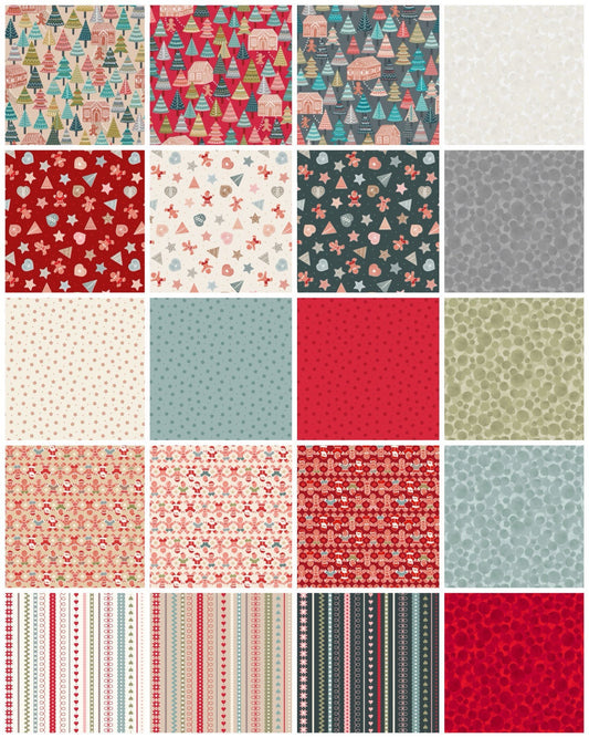 LAST BOLT! Lewis & Irene Gingerbread Season Fabric Collection Gingerbread People on Red Authentic Premium 100% Cotton Fabrics
