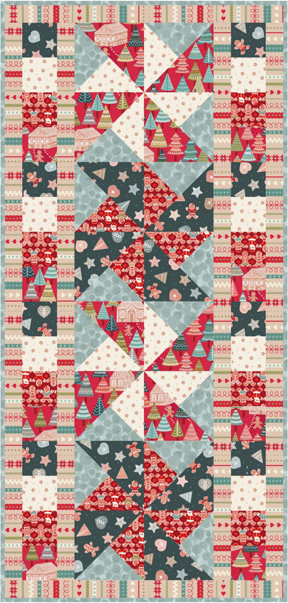 LIMITED EDITION!! Lewis & Irene Gingerbread Season Fabric Collection Table Runner Kit #2 Finished Size:16”x34”