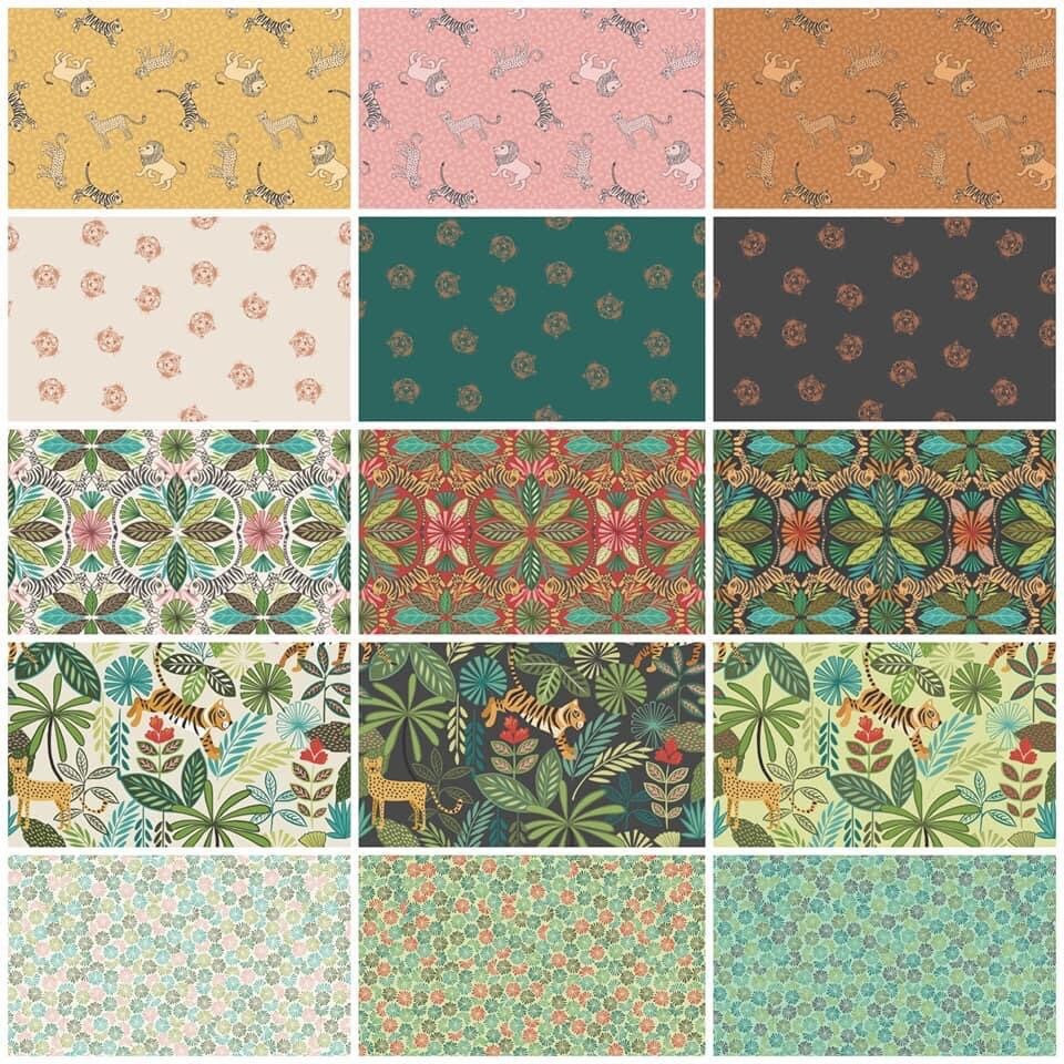 Lewis & Irene Panthera Fabric Collection 15 Piece Fat Quarter Bundle (No Repeats) Premium 100% Cotton Quilt Shop Quality Fabrics