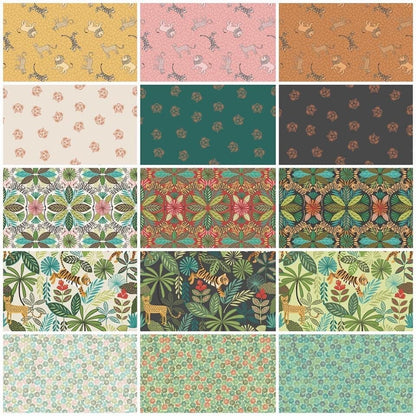 Lewis & Irene Panthera Fabric Collection 15 Piece Fat Quarter Bundle (No Repeats) Premium 100% Cotton Quilt Shop Quality Fabrics