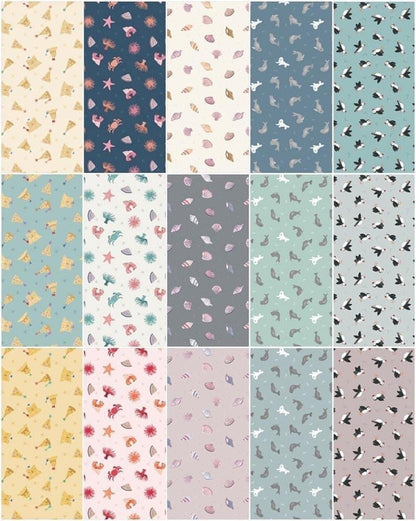Lewis & Irene Small Things By The Sea Fabric Collection Fabulous 40's Jellyroll Premium 100% Cotton Quilt Shop Quality Fabrics