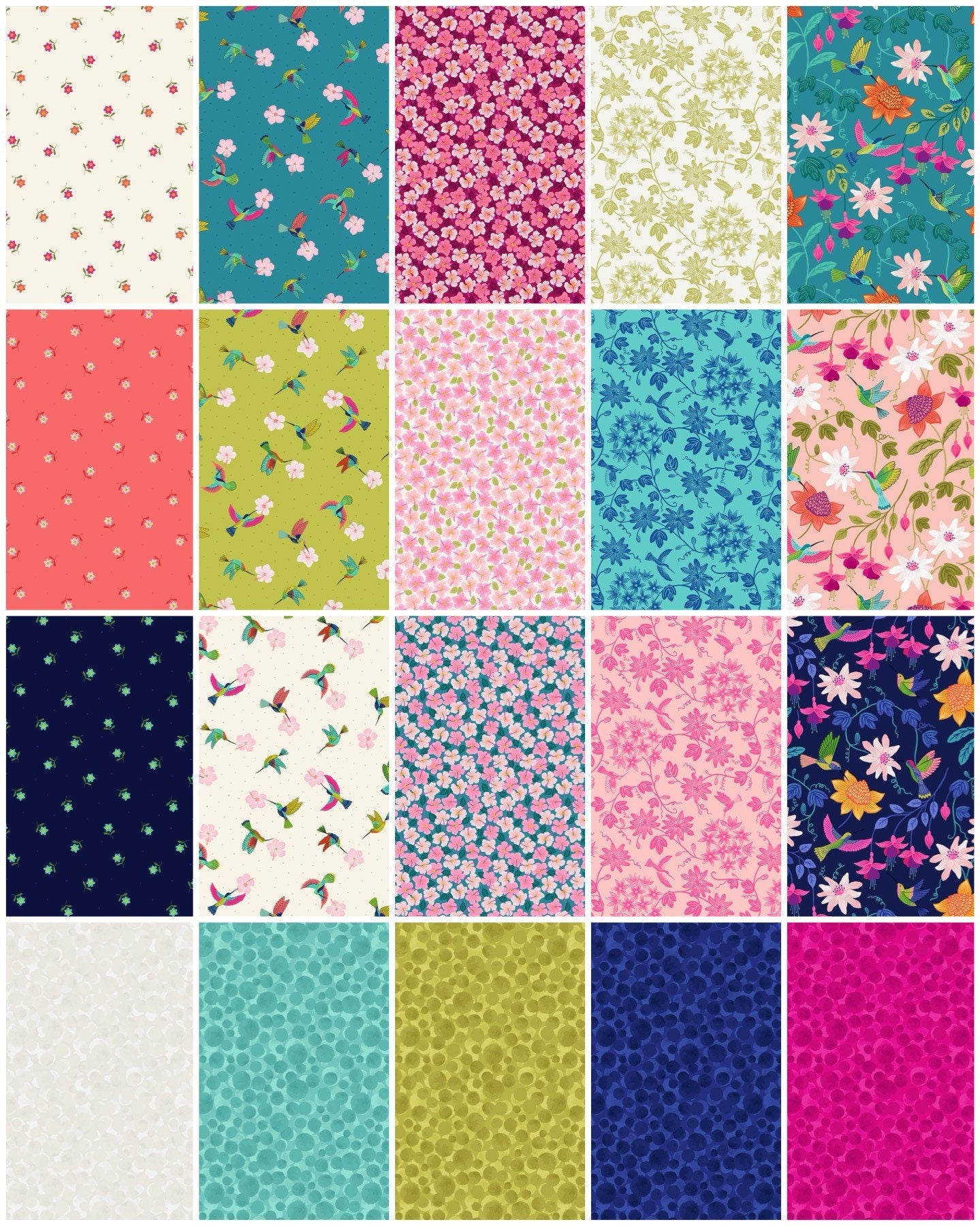 Lewis & Irene Hibiscus Hummingbird Fabric Collection Hummingbird Large Floral on Blush Pink A593.1