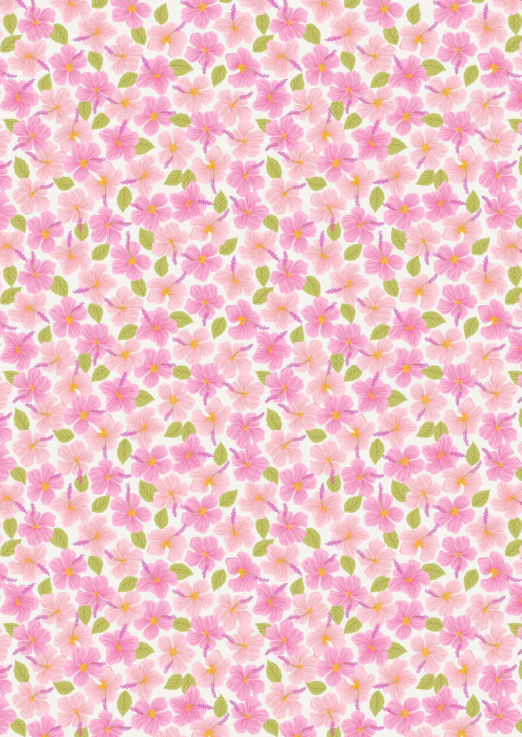 LAST BOLT! Lewis & Irene Hibiscus Hummingbird Fabric Collection Hibiscus on Cream Premium 100% Cotton Quilt Shop Quality Fabrics