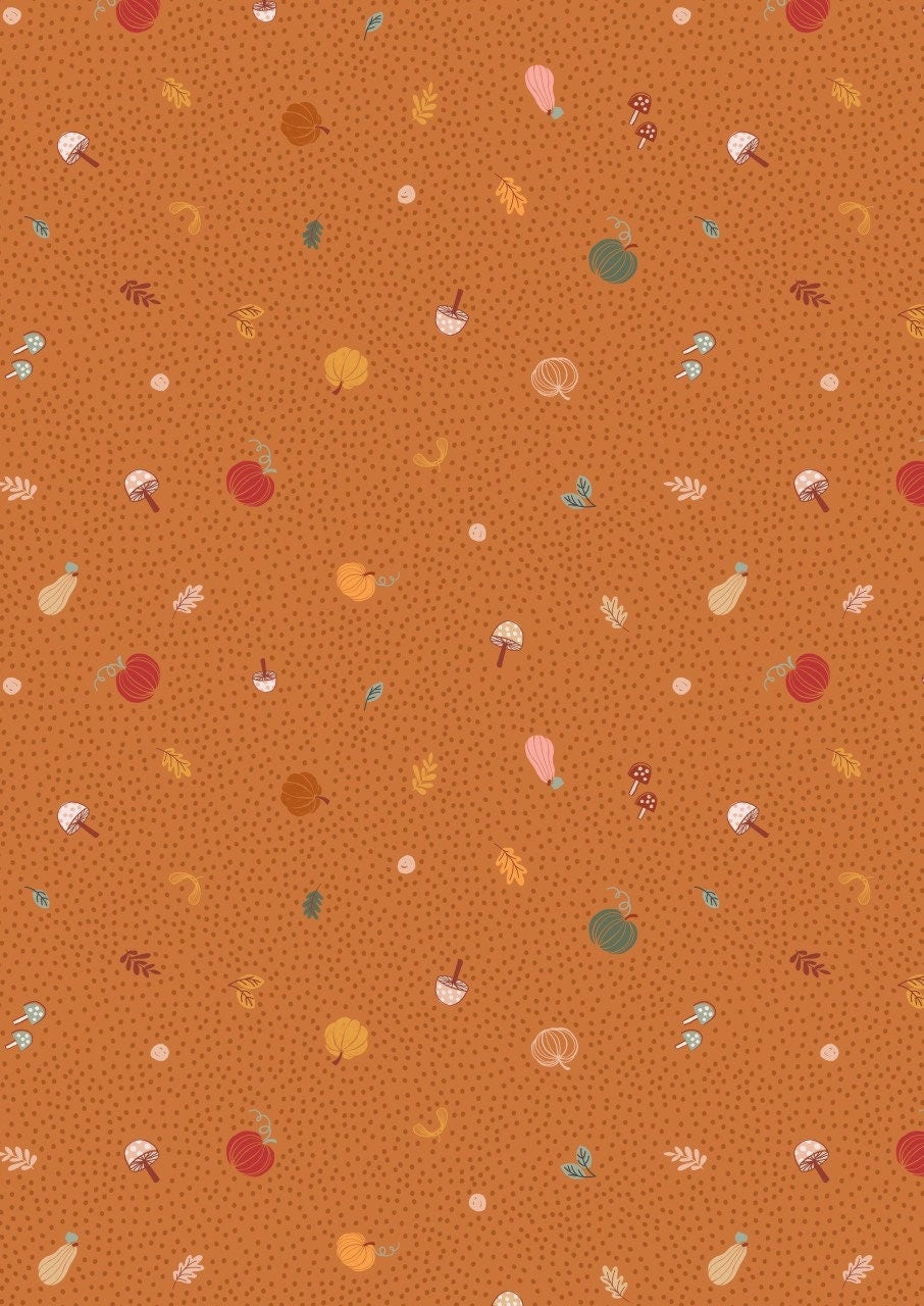 LAST BOLT! Lewis & Irene Snuggle Season Fabric Collection Little Pumpkins on Pumpkin Premium 100% Cotton Quilt Shop Quality Fabrics