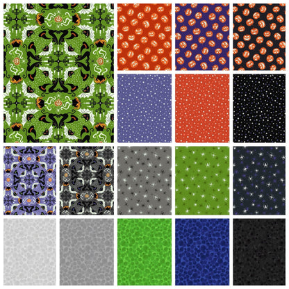 Lewis & Irene Haunted House Fabric Collection Glowing Haunted House Double Edge Border on Green Glow A599.1