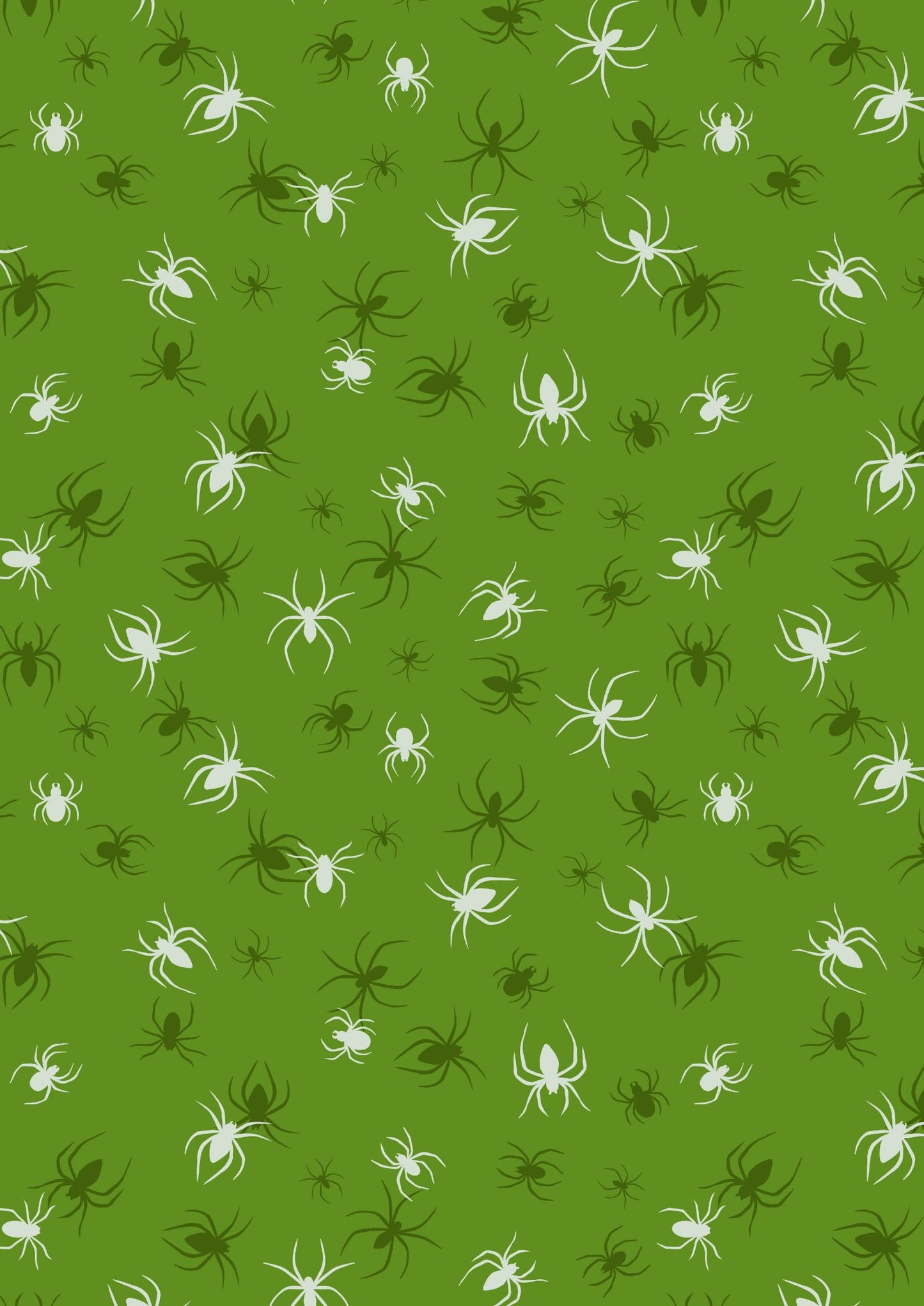 GLOWING FABRICS!! Lewis & Irene Haunted House Fabric Collection Glowing Spiders on Green Premium 100% Cotton Fabrics