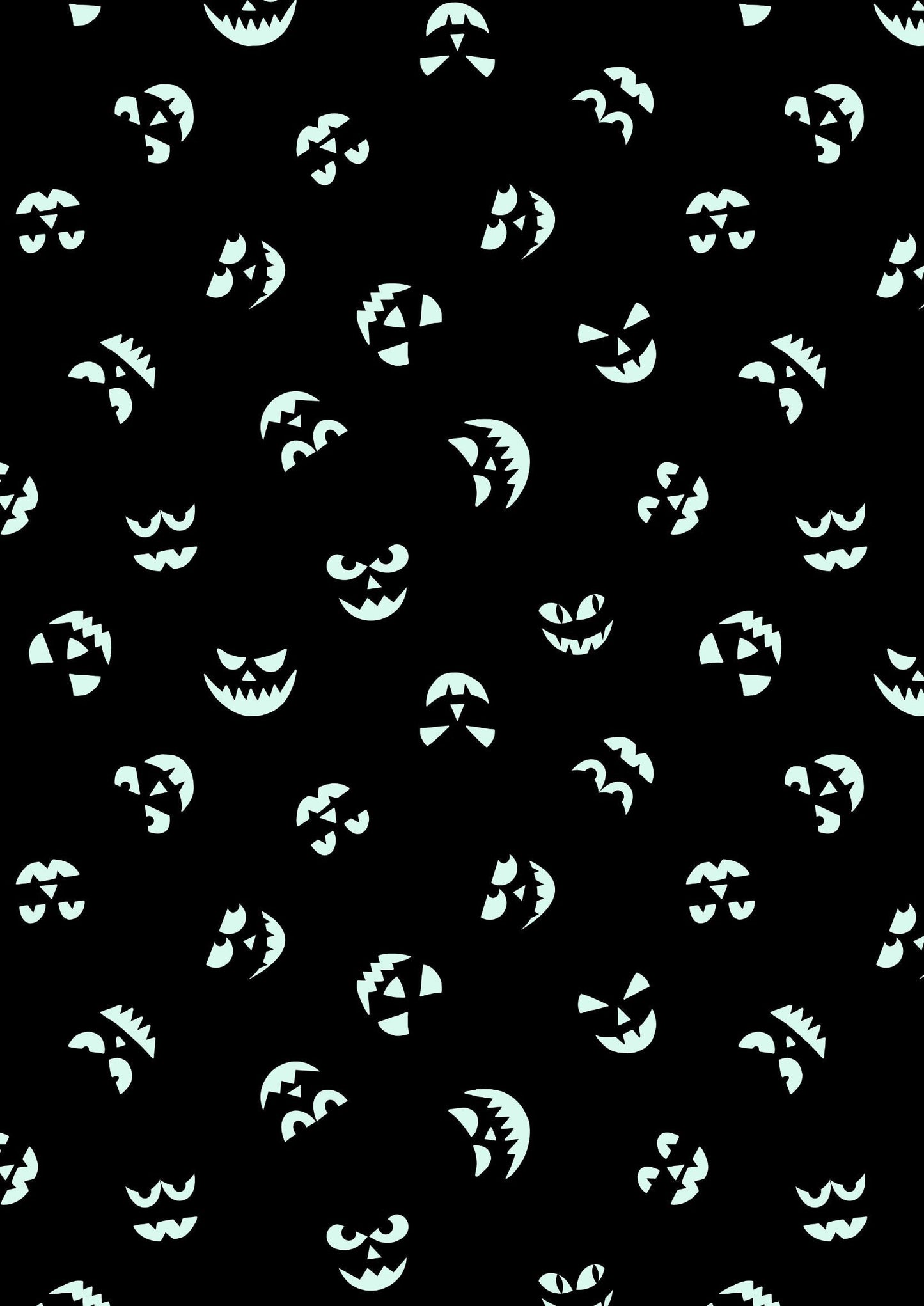 Lewis & Irene Haunted House Fabric Collection Glowing Pumpkin Faces on Purple A601.2
