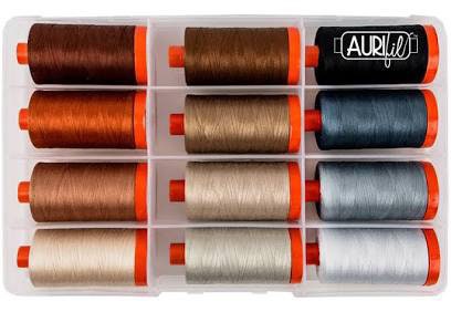 Aurifil Pat Sloan Perfect Box of Neutrals 12 Large Spool Thread Set 50WT (Large Spool 1422YDS)