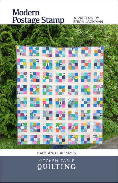 LIMITED EDITION Poppie Cotton Modern Postage Stamp Quilt Kit Featuring Poppie Cotton Frost & Flurry Fabric Collection Finished Size: 54"x62"