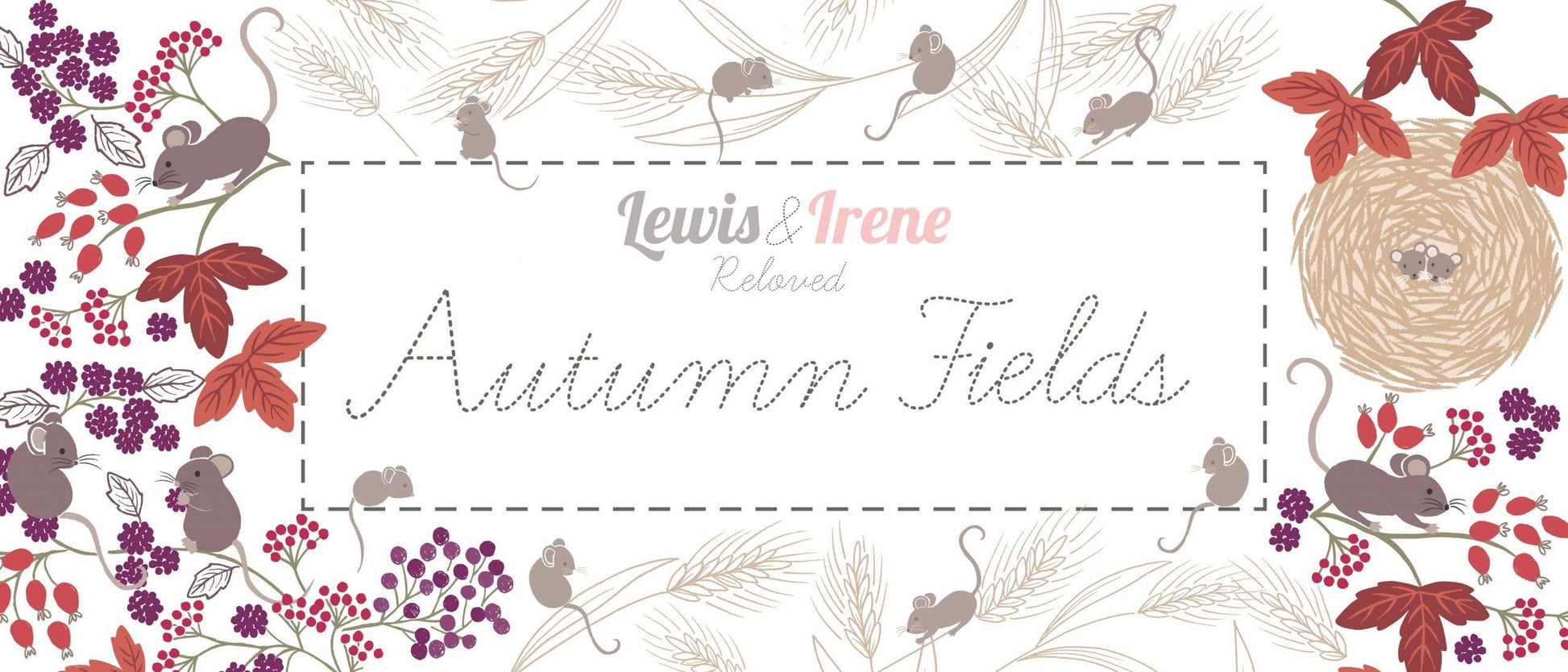 Lewis & Irene Autumn Fields Reloved Fabric Collection Purple Berries A112.3