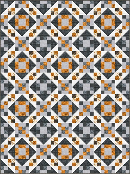Hallows Crossings by Needle in a Hayes Stack Quilt Pattern Finished Size: 72"x96"