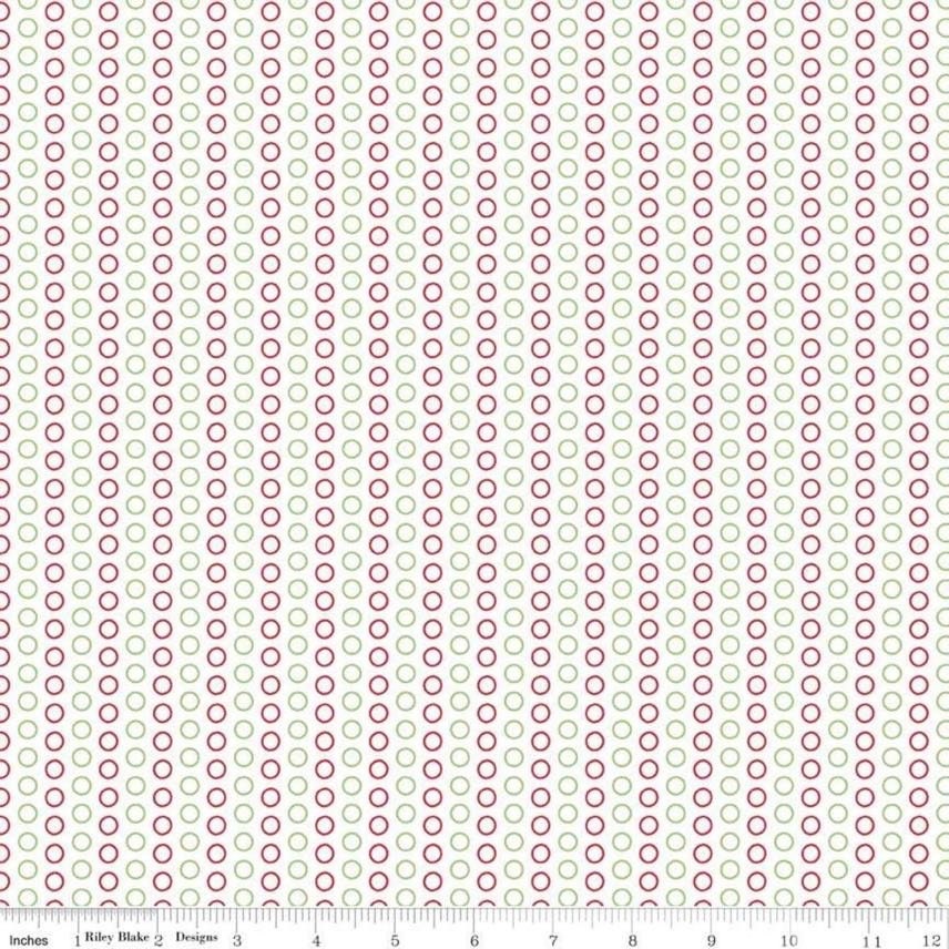 LAST BOLT!! Riley Blake Circle Dot Fabric Collection Christmas Dots on White Premium 100% Cotton Quilt Shop Quality Fabrics