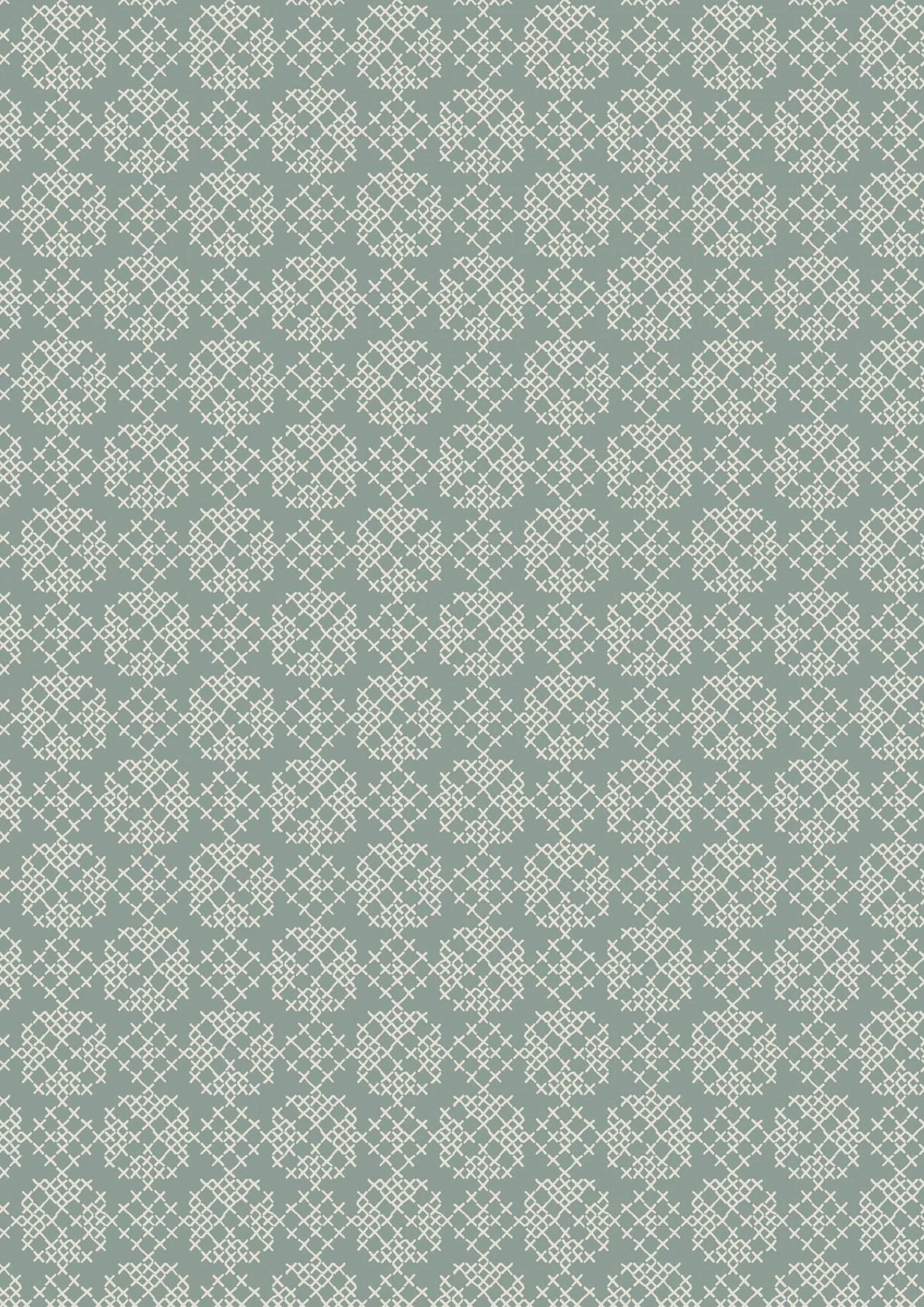 Lewis & Irene Folk Floral Fabric Collection Cross Stitch on Iced Sage Premium 100% Cotton Quilt Shop Quality Fabrics