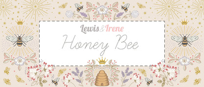 LAST BOLT!! Lewis & Irene Honey Bee Fabric Collection Starburst with Gold Metallic on Fawn Premium 100% Cotton Fabrics
